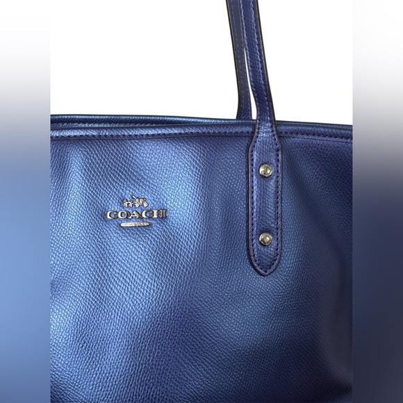 Coach ultra violet metallic tote purse AND wallet - Picture 4 of 6